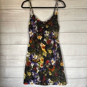 Urban Outfitters Velvet Floral Cowl Neck Mini Dress Women's Size Small